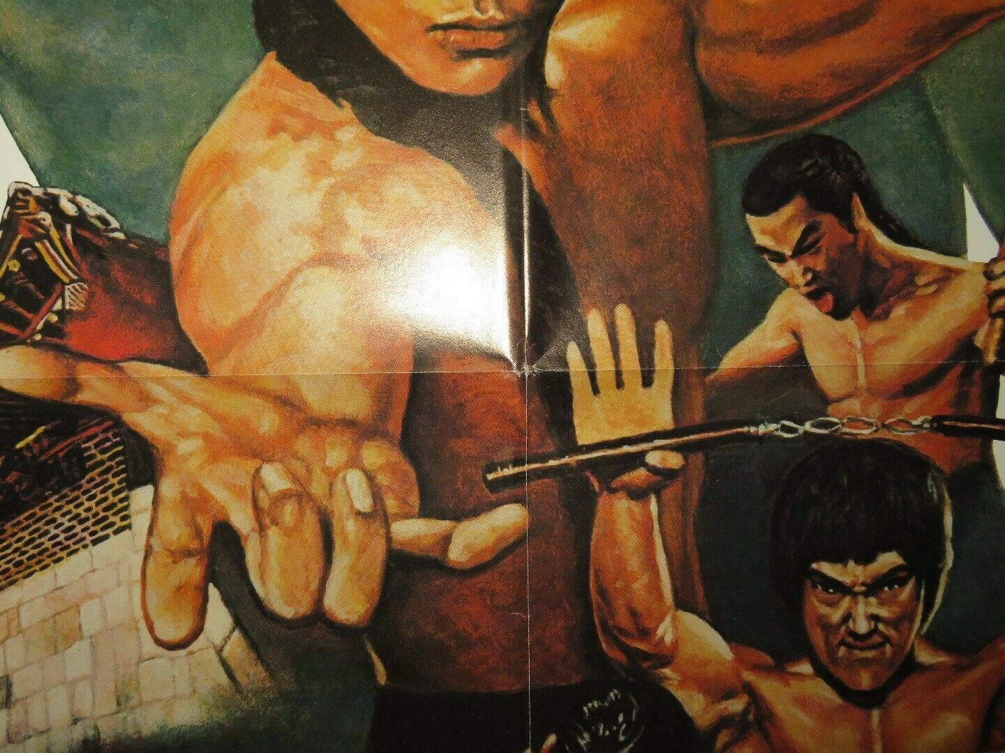 DRAGON LEE VS THE 5 BROTHERS FOLDED US ONE SHEET POSTER 1978