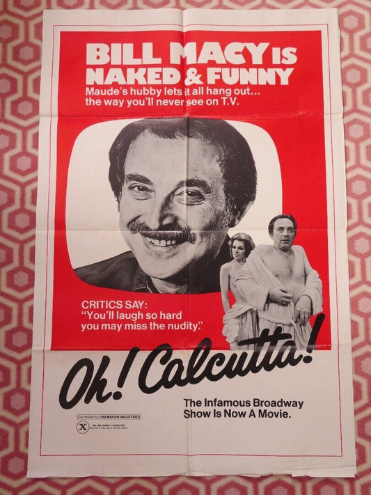 OH! CALCUTTA! FOLDED US ONE SHEET POSTER BILL MACY MUSICAL 1972