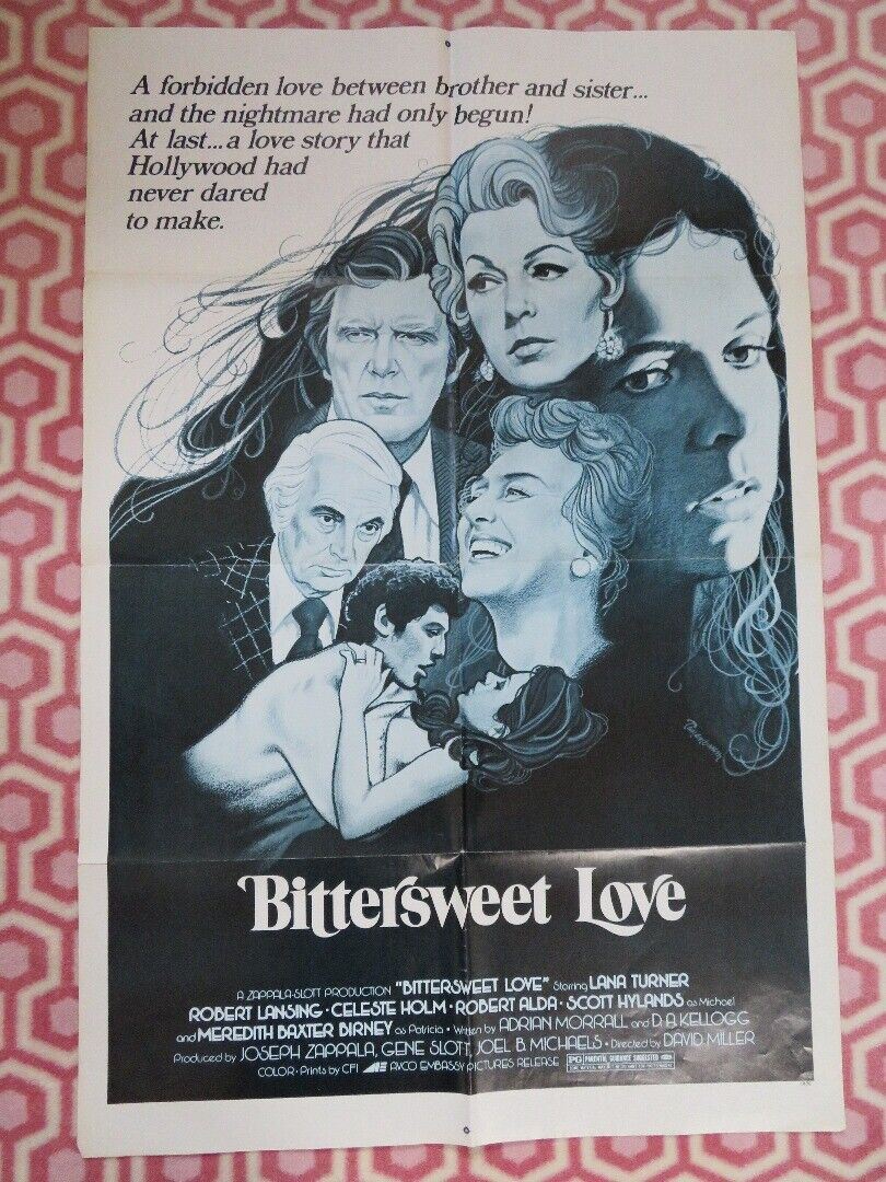 BITTERSWEET LOVE FOLDED US ONE SHEET POSTER LANA TURNER ROBERT LANSING 1976