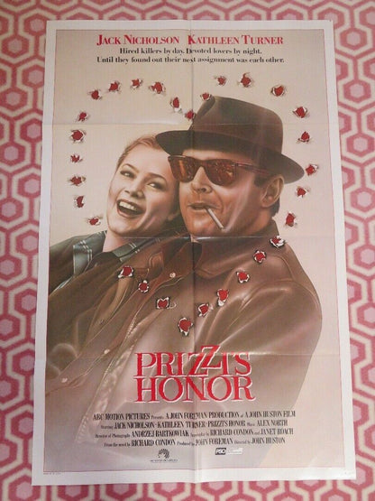 PRIZZI'S HONOR FOLDED US ONE SHEET POSTER JACK NICHOLSON KATHLEEN TURNER 1985