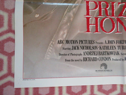 PRIZZI'S HONOR FOLDED US ONE SHEET POSTER JACK NICHOLSON KATHLEEN TURNER 1985