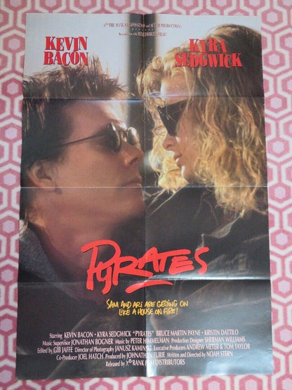 PYRATES FOLDED US ONE SHEET POSTER KEVIN BACON KYRA SEDGWICK 1991