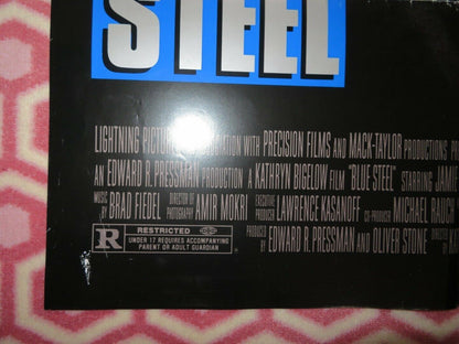 BLUE STEEL FOLDED US ONE SHEET POSTER JAMIE LEE CURTIS RON SILVER 1990