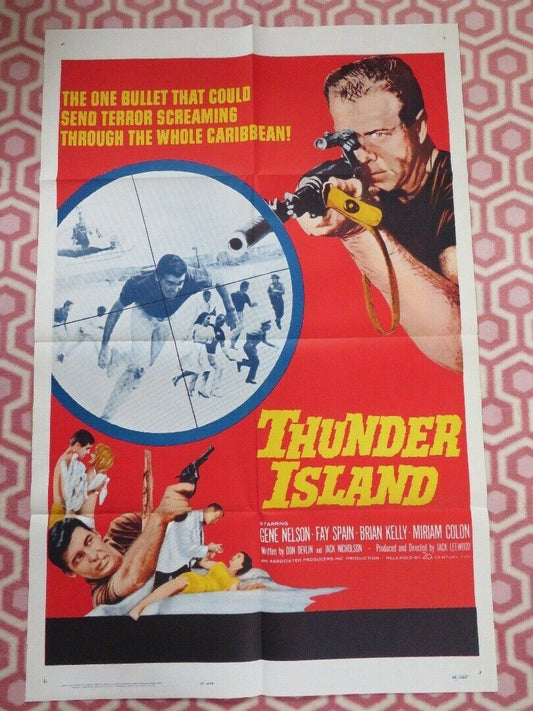 THUNDER ISALND FOLDED US ONE SHEET POSTER GENE NELSON FAY SPAIN 1963