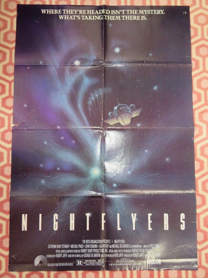 NIGHTFLYER  FOLDED US ONE SHEET POSTER MICHAEL PRAED JOHN STANDING 1987