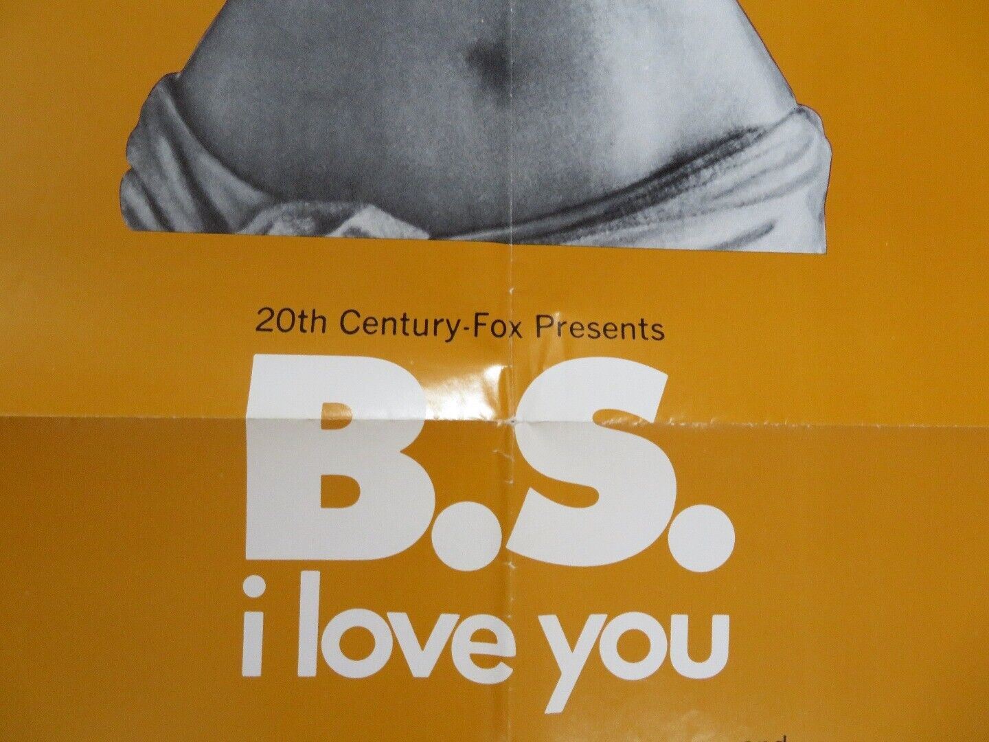 B.S I LOVE YOU FOLDED US ONE SHEET POSTER PETER KASTNER JOANNA CAMERCON 1971