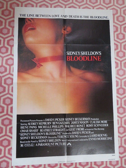 BLOODLINE  FOLDED US ONE SHEET POSTER AUDREY HEPBURN BEN GAZZARA 1979