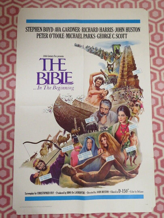 THE BIBLE IN THE BEGINNING FOLDED US ONE SHEET POSTER STEPHEN BOYD A GARDNER '67