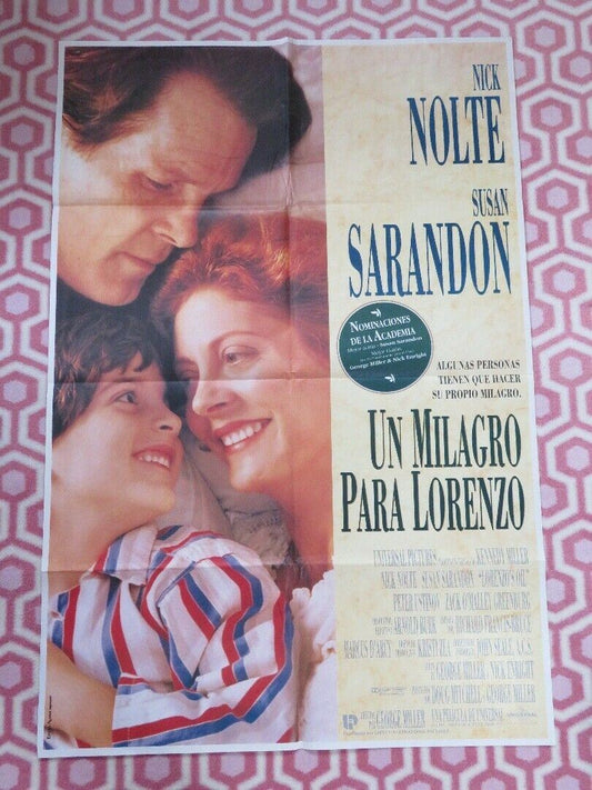 LORENZO'S OIL SPANISH FOLDED US ONE SHEET POSTER NICK NOLTE 1992