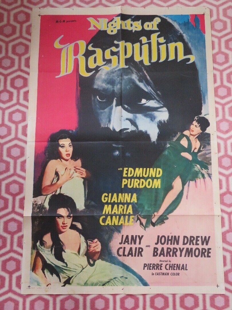NIGHTS OF RASPUTIN/The Night They Killed Rasputin FOLDED US ONE SHEET POSTER '60