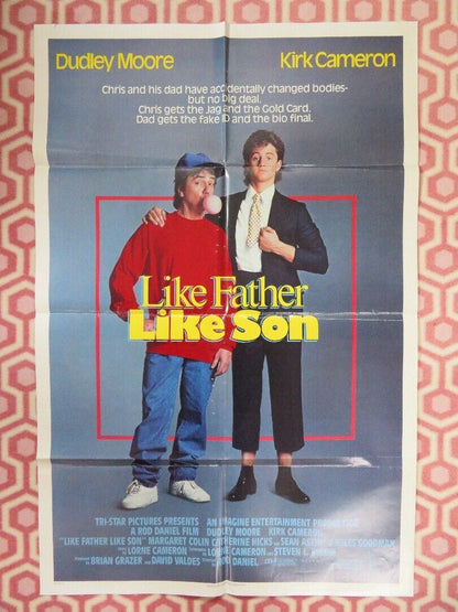 LIKE FATHER LIKE SON  FOLDED US ONE SHEET POSTER DUDLEY MOORE KIRK CAMERON 1987