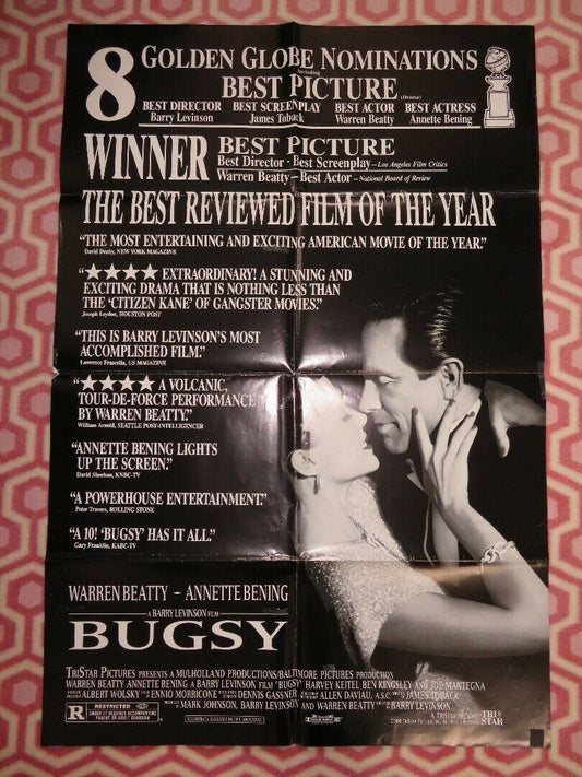 BUGSY US ONE SHEET  FOLDED POSTER ANNETTE BENING WARREN BEATTY 1991