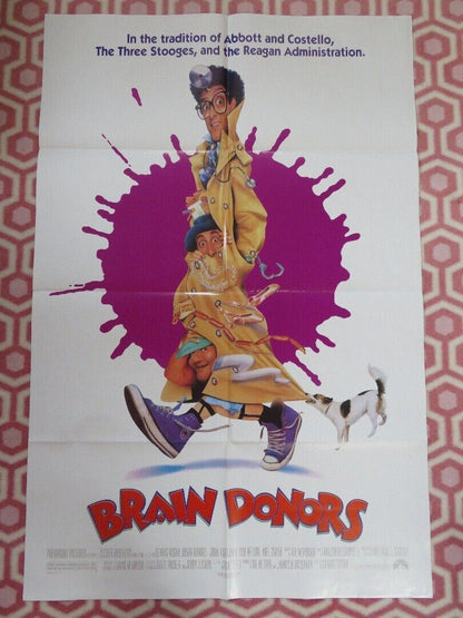 BRAIN DONORS FOLDED US ONE SHEET POSTER JOHN TURT TUURO BOB NELSON 1992