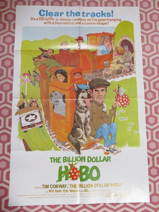 THE BILLON DOLLAR HOBO FOLDED US ONE SHEET POSTER TIM CONWAY WILL GEER 1977