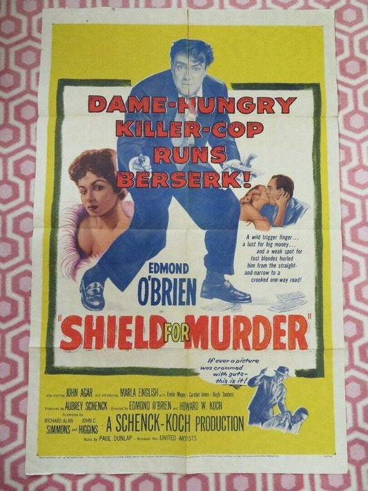 SHIELD FOR MURDER FOLDED US ONE SHEET POSTER EDMOND O'BRIEN 1954