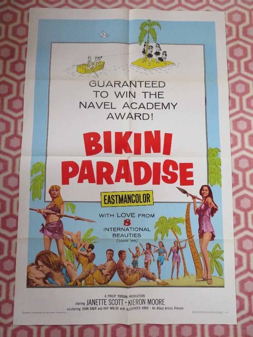 BIKINI PARADISE FOLDED US ONE SHEET POSTER JANETTE SCOTT KIERON MOORE 1967