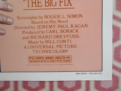 THE BIG FIX FOLDED US ONE SHEET POSTER RICHARD DREYFUSS SUSAN ANSPACH 1978