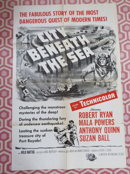 CITY BENEATH THE SEA FOLDED US ONE SHEET POSTER ROBERT RYAN MALA POWERS