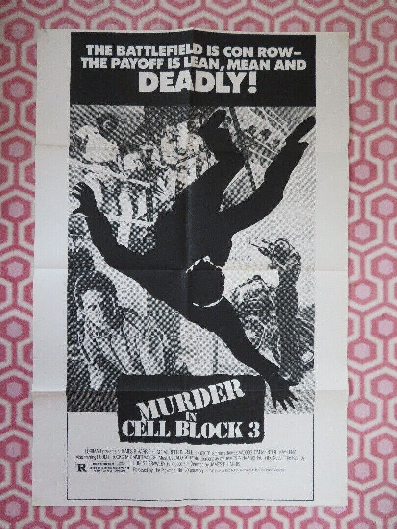 MURDER IN CELL BLOCK 3 / Fast-Walking FOLDED US ONE SHEET POSTER JAMES WOOD 1982