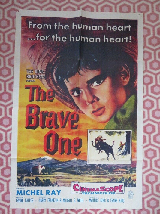 THE BRAVE ONE FOLDED US ONE SHEET POSTER MICHAEL RAY 1956