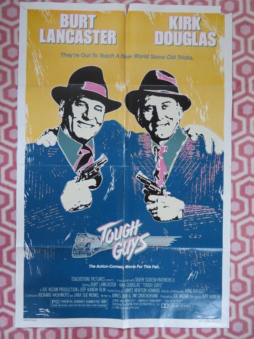 TOUGH GUYS  FOLDED US ONE SHEET POSTER BURT LANCASTER KIRK DOUGLAS 1986