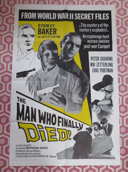 MAN WHO FINALLY DIED FOLDED US ONE SHEET POSTER GEORGINA WARD STANLEY BAKER 1967