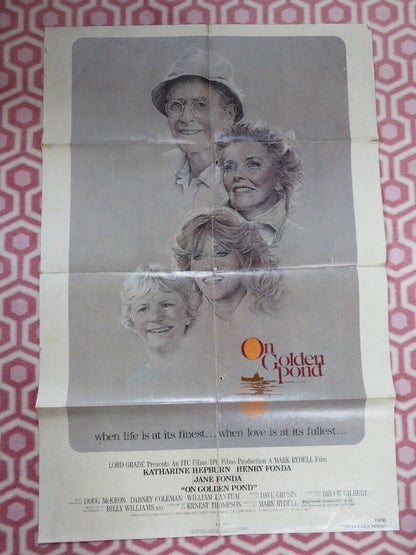 ON GOLDEN POND  FOLDED US ONE SHEET POSTER KATHERINE HEPBURN HENRY FONDA 1981