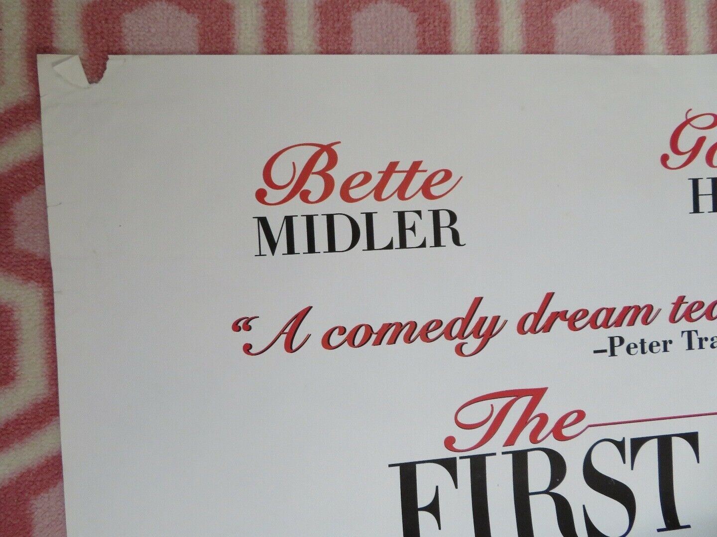 THE FIRST WIVES CLUB FOLDED US ONE SHEET POSTER BETTE MIDLER GOLDIE HAWN 1997