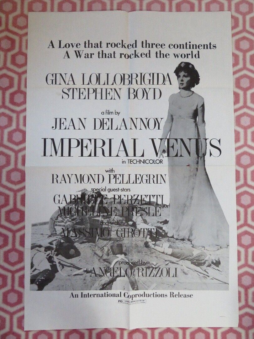 IMPERIAL VENUS FOLDED US ONE SHEET POSTER GINA LOLLOBRIGIDA STEPHEN BOYD 1962