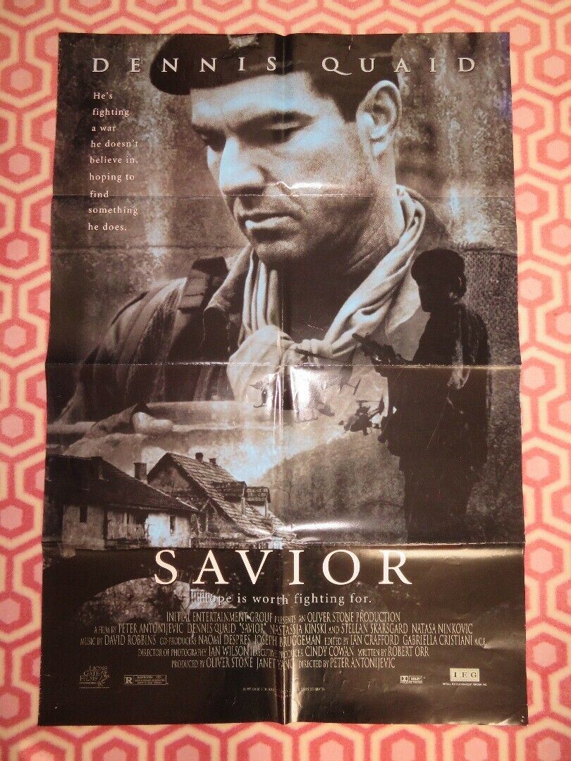 SAVIOR FOLDED US ONE SHEET POSTER DENNIS QUIAD 1997