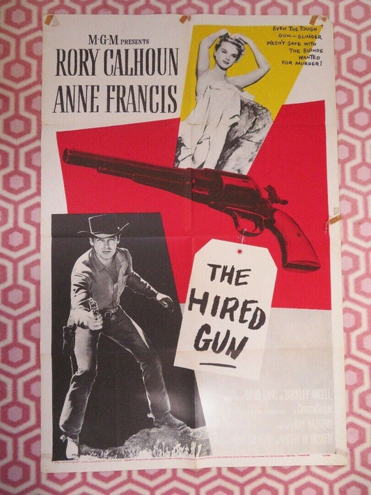 HIRED GUN  FOLDED US ONE SHEET POSTER RORY CALHOUN ANNE FRANCIS 1957