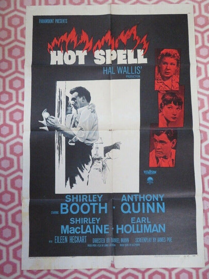 HOT SPELL FOLDED US ONE SHEET POSTER SHIRLEY BOOTH ANTHONY QUINN 1958