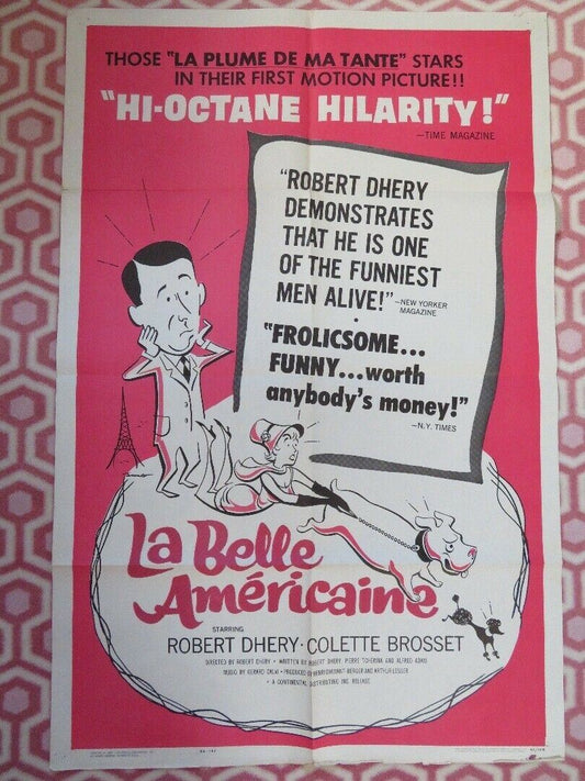 LA BELLE AMERICAINE/ The American Beauty FOLDED US ONE SHEET POSTER R DHERY 1962