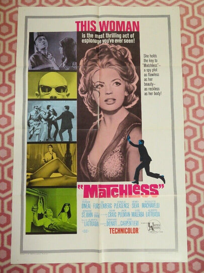 MATCHLESS FOLDED US ONE SHEET POSTER PATRICK O'NEAL IRA FURSTENBERG 1967