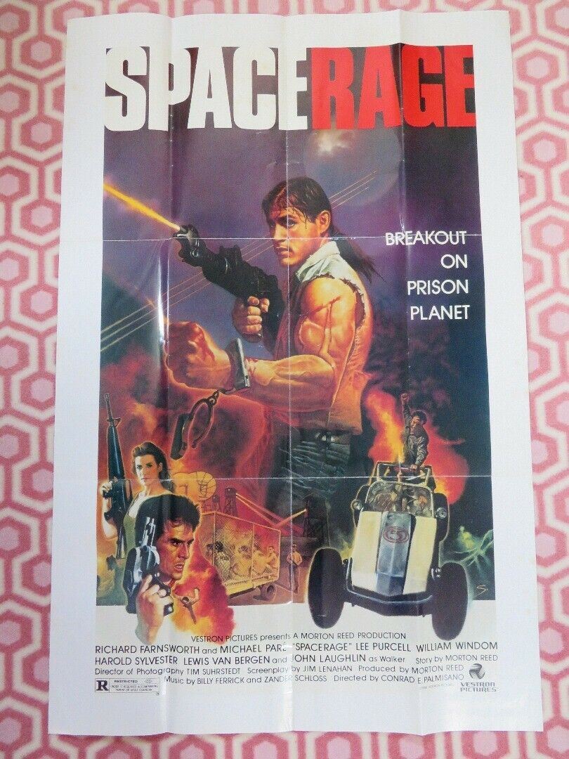 SPACE RAGE FOLDED US ONE SHEET POSTER RICHARD FARNSWORTH MICHAEL PARE 1986
