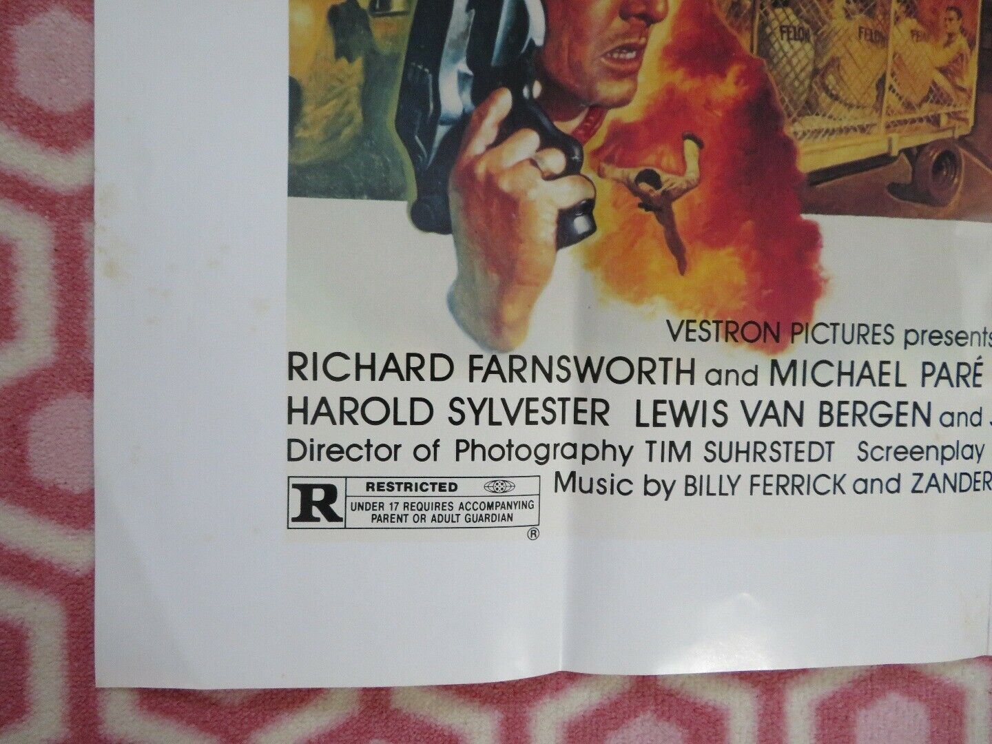 SPACE RAGE FOLDED US ONE SHEET POSTER RICHARD FARNSWORTH MICHAEL PARE 1986