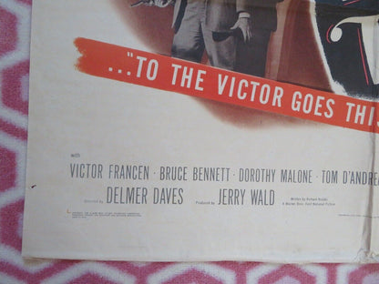 TO THE VICTOR FOLDED US ONE SHEET POSTER DENNIS MORGAN VIVECA LINDFORS 1948