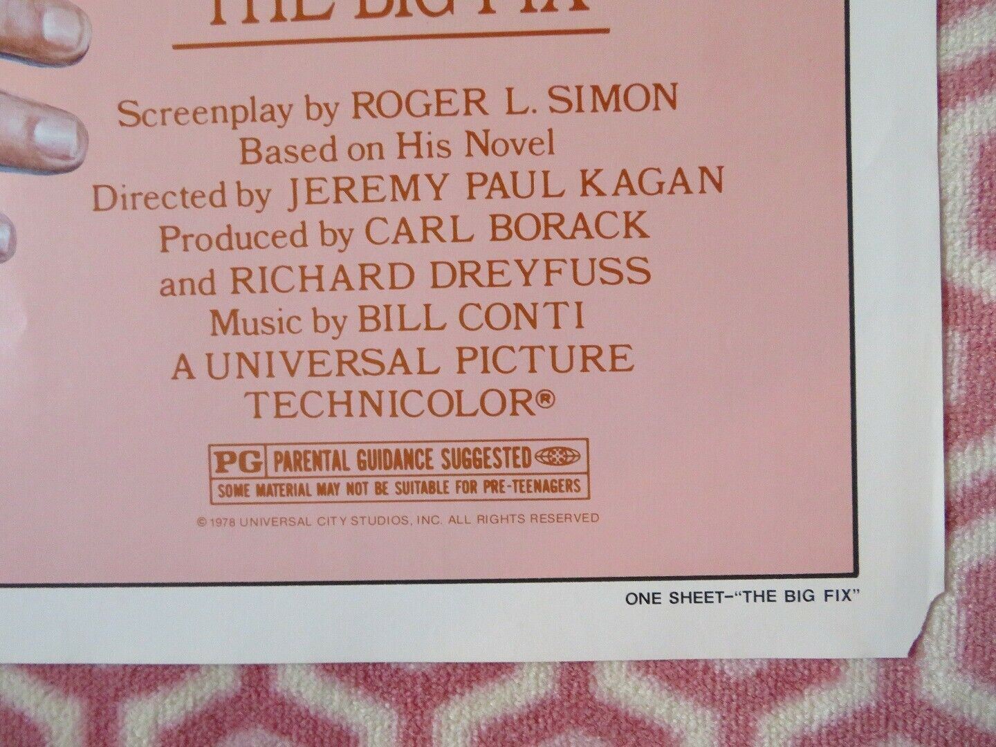 THE BIG FIX  FOLDED US ONE SHEET POSTER RICHARD DREYFUSS SUSAN ANSPACH 1978