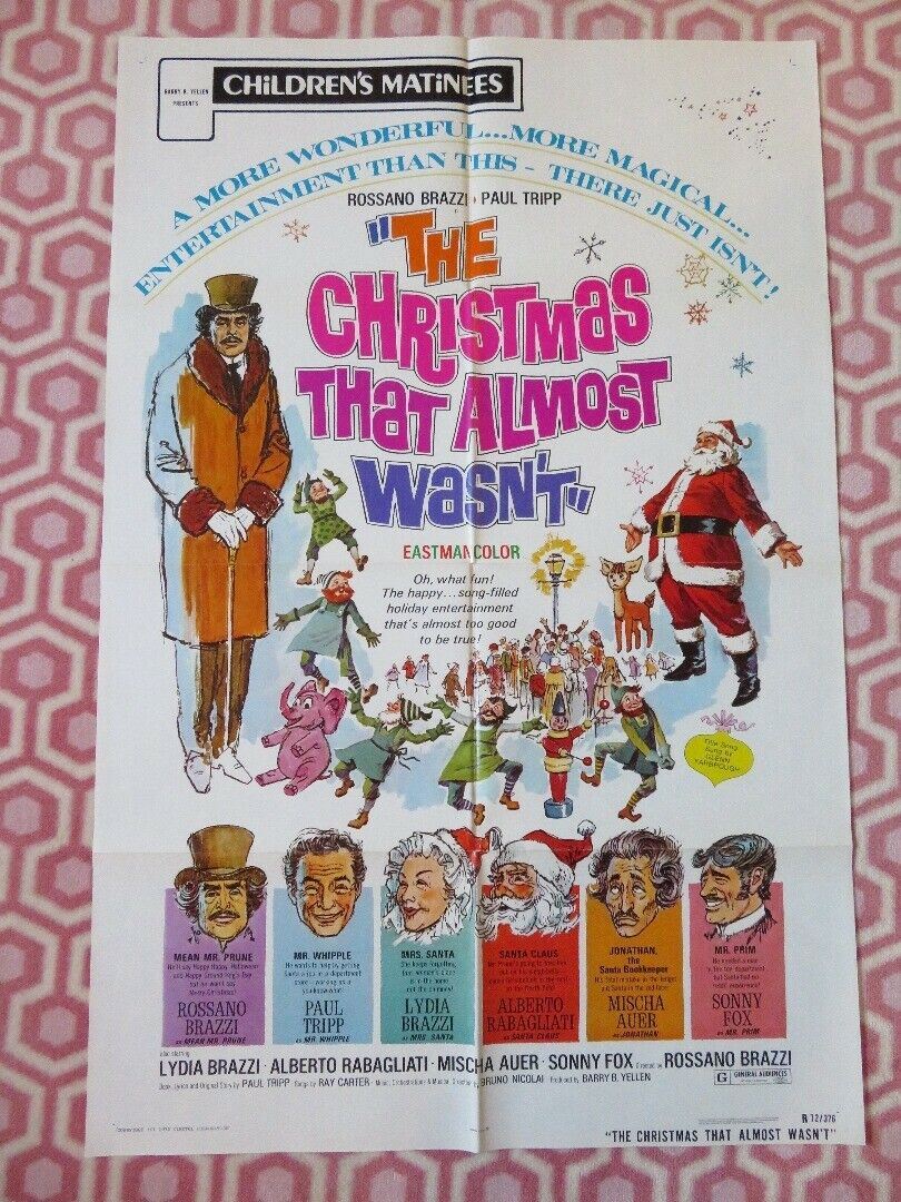 THE CHRISTMAS THAT ALMOST WASN'T  FOLDED US ONE SHEET POSTER R BRAZZI 1966