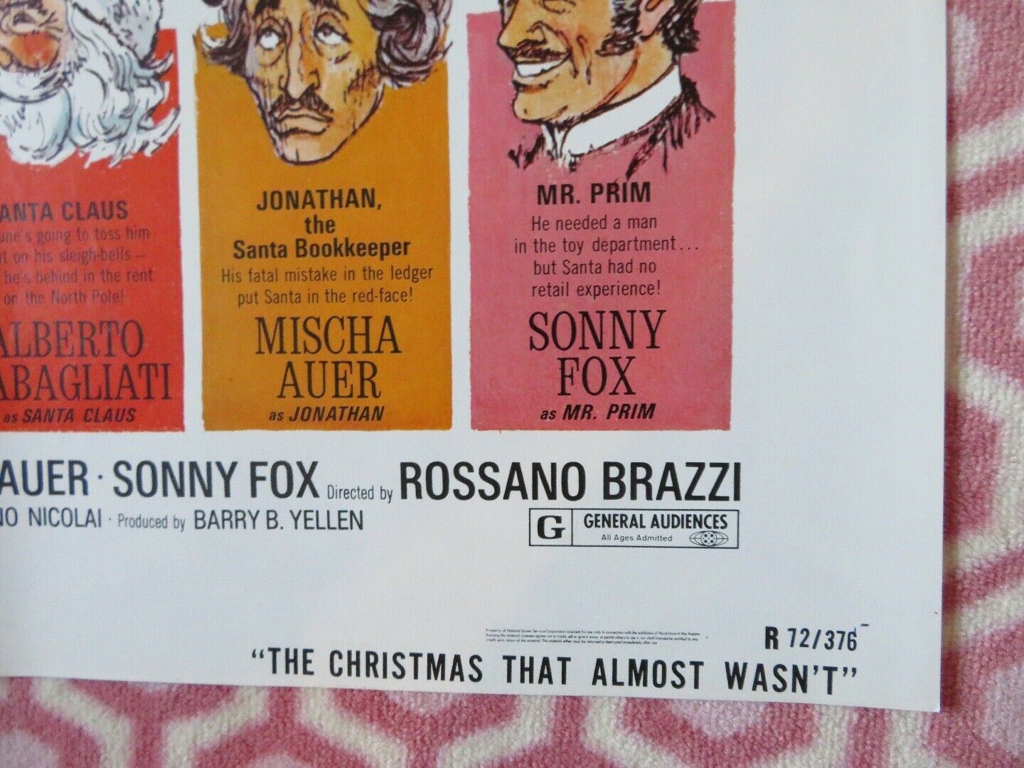 THE CHRISTMAS THAT ALMOST WASN'T  FOLDED US ONE SHEET POSTER R BRAZZI 1966