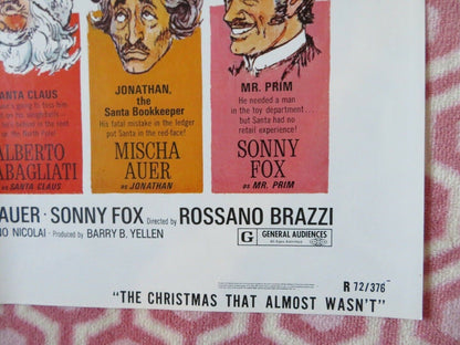 THE CHRISTMAS THAT ALMOST WASN'T  FOLDED US ONE SHEET POSTER R BRAZZI 1966