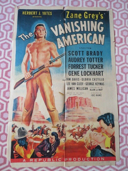 THE VANISHING AMERICAN FOLDED US ONE SHEET POSTER SCOTT BRADY AUDREY TOTTER '55