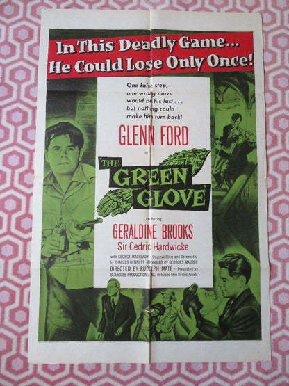 THE GREEN GLOVE  FOLDED US ONE SHEET POSTER GLENN FORD GERALDINE BROOKS 1952