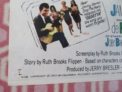 GIDGET GOES TO ROME  FOLDED US ONE SHEET POSTER JAMES DARREN CINDY CAROL  1963