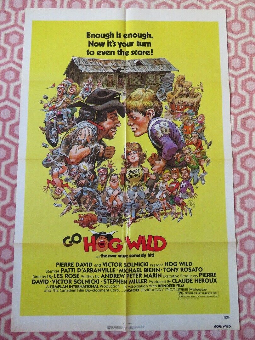 HOG WILD FOLDED US ONE SHEET POSTER PATTI D'ARBANVILLE MICHAEL BIEHN 1980