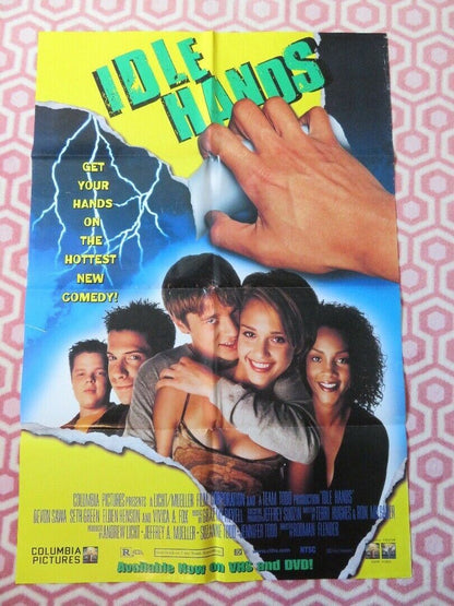 IDLE HANDS VIDEO DVDONE SHEET POSTER FOLDED SETH GREEN DEVON SAWA 1999