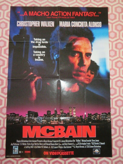 MCBAIN VIDEO VHS POSTER ONE SHEET FOLDED CHRISTOPHER WALKEN 1991