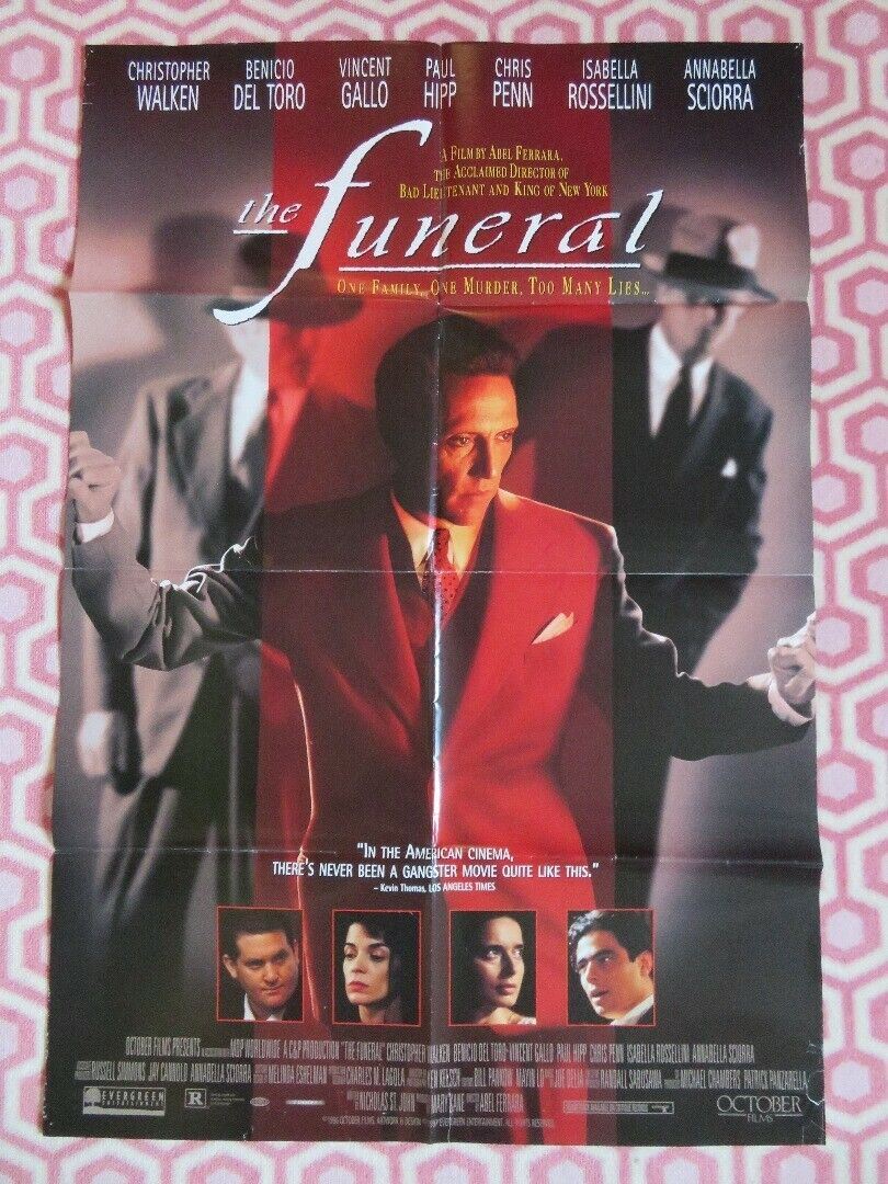 THE FUNERAL FOLDED US ONE SHEET POSTER CHRISTOPHER WALKEN BENICIO DEL TORO 1996