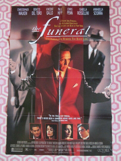 THE FUNERAL FOLDED US ONE SHEET POSTER CHRISTOPHER WALKEN BENICIO DEL TORO 1996