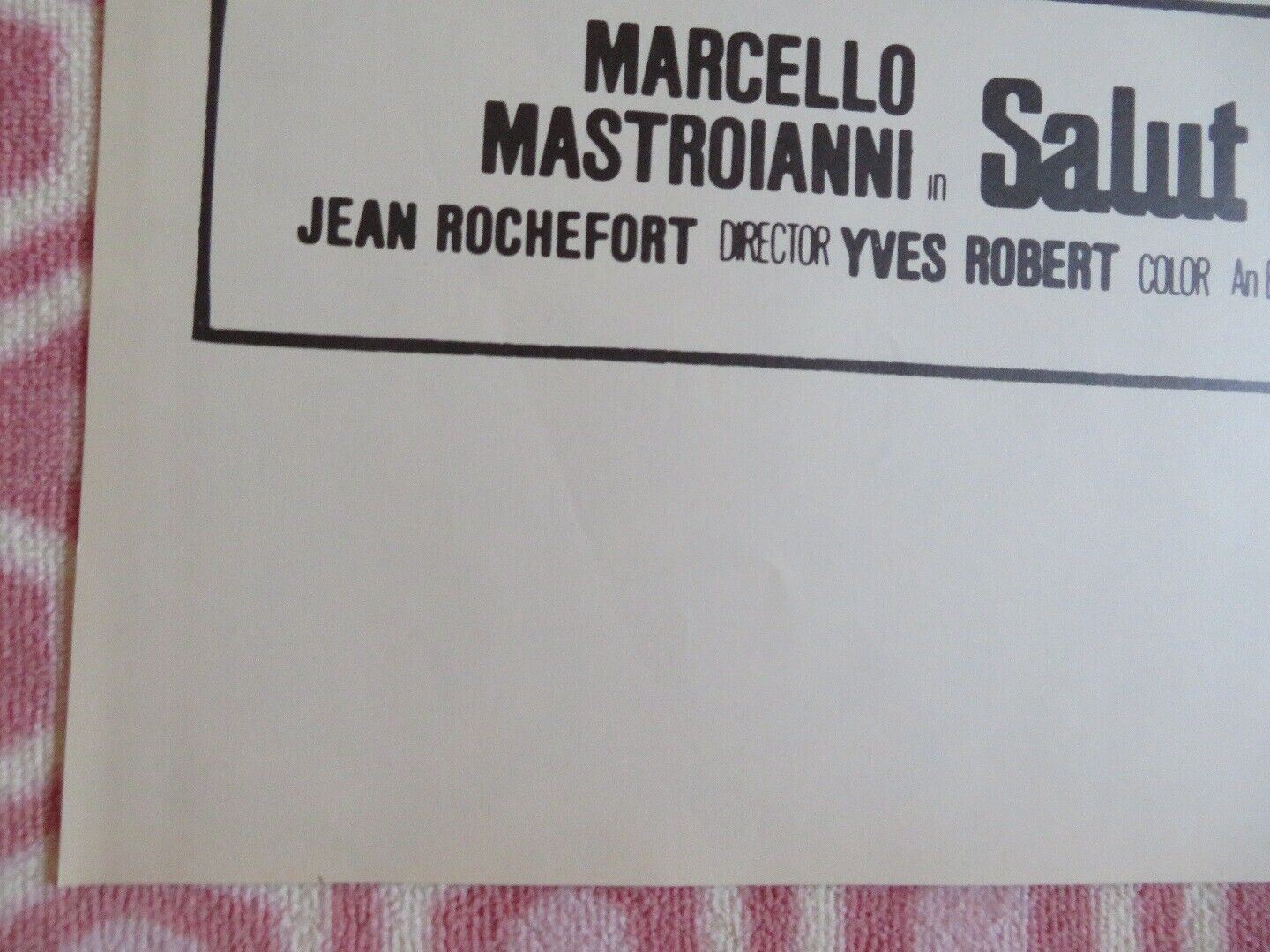 SALUT L'ARTSTE  FOLDED US ONE SHEET POSTER  MARCELLO MASTROIANNI 1973